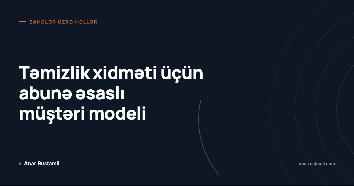 Təmizlik xidməti üçün abunə əsaslı müştəri modeli posteri