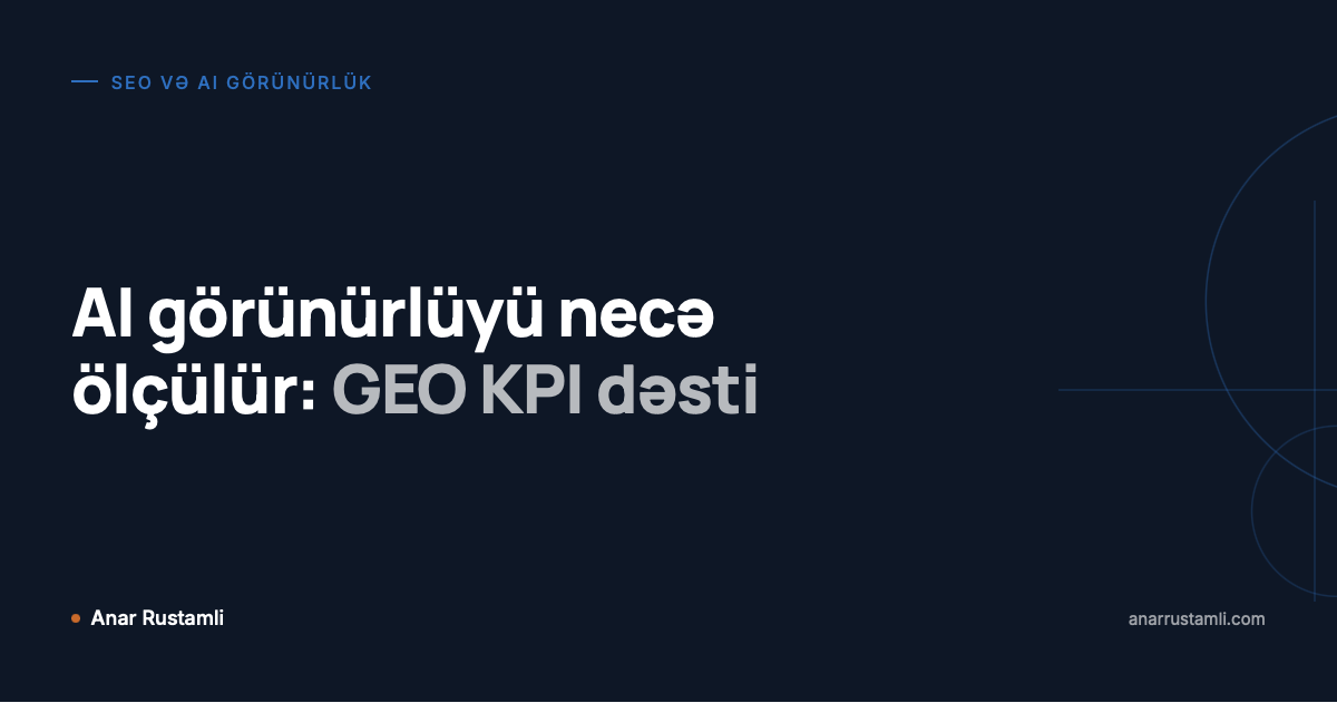 AI görünürlüyü necə ölçülür: GEO KPI dəsti posteri