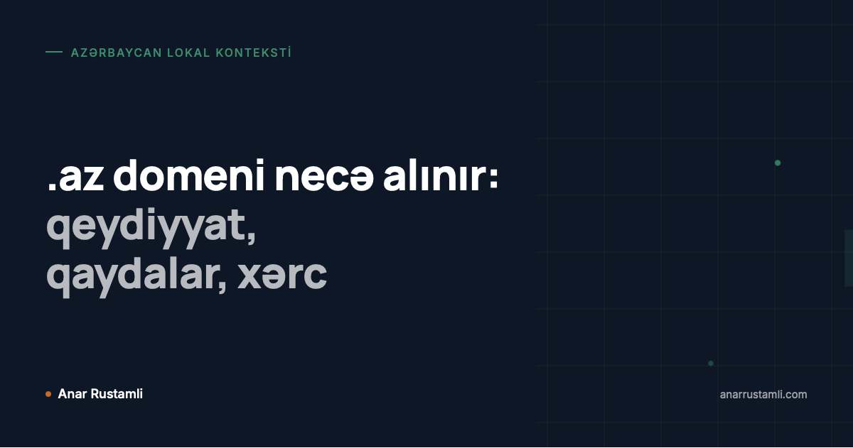 .az domeni necə alınır: qeydiyyat, qaydalar, xərc posteri