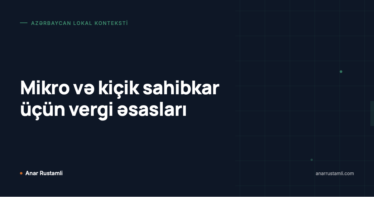 Mikro və kiçik sahibkar üçün vergi əsasları posteri