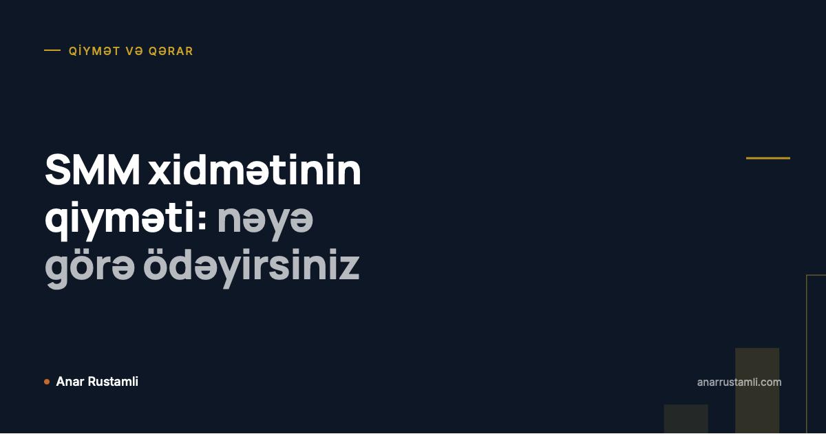 SMM xidmətinin qiyməti: nəyə görə ödəyirsiniz posteri