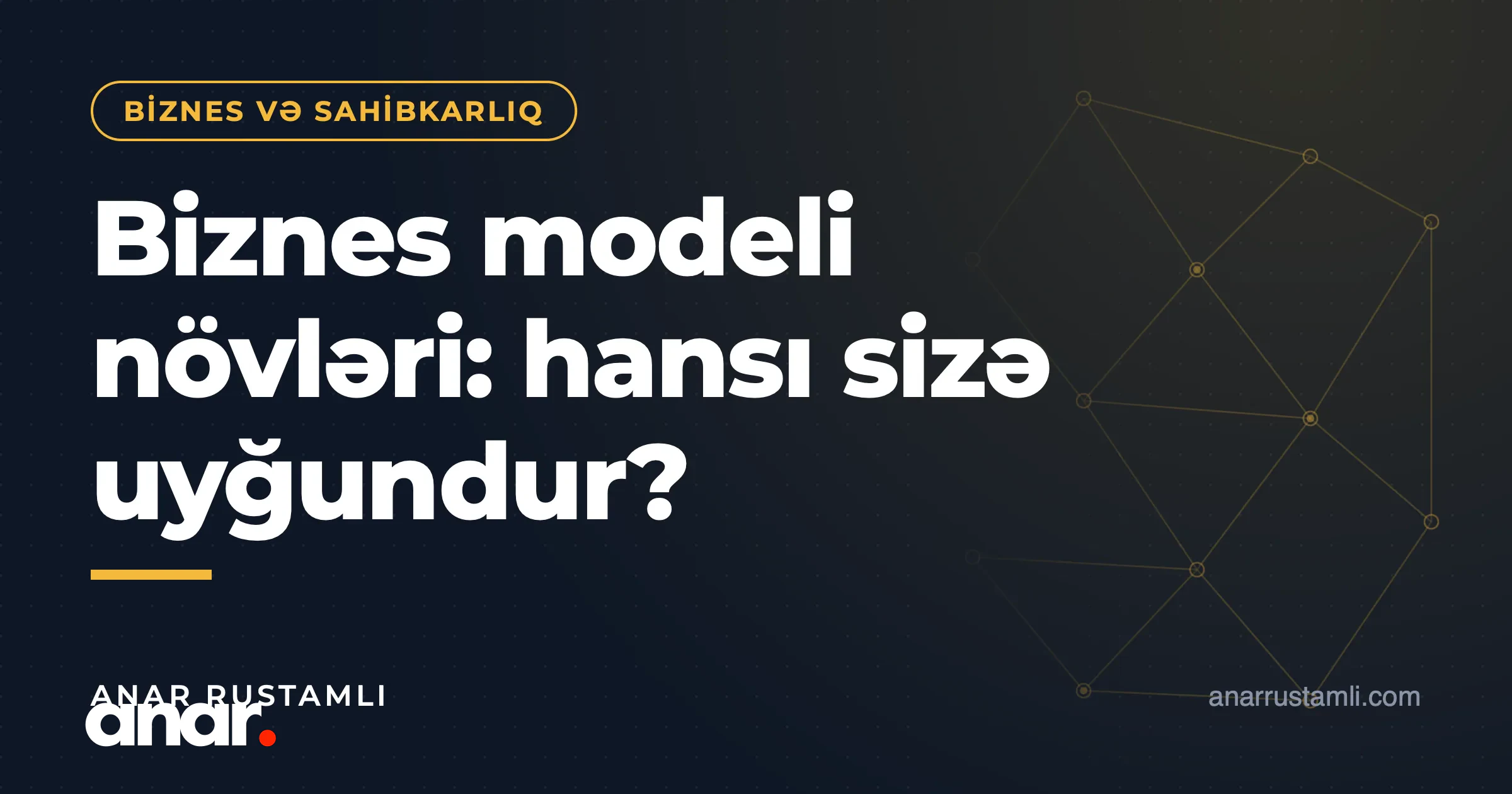 Biznes modeli növləri: hansı sizə uyğundur? — Anar Rustamli