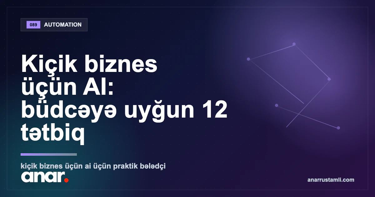 Kiçik biznes üçün AI: büdcəyə uyğun 12 tətbiq — Anar Rustamli