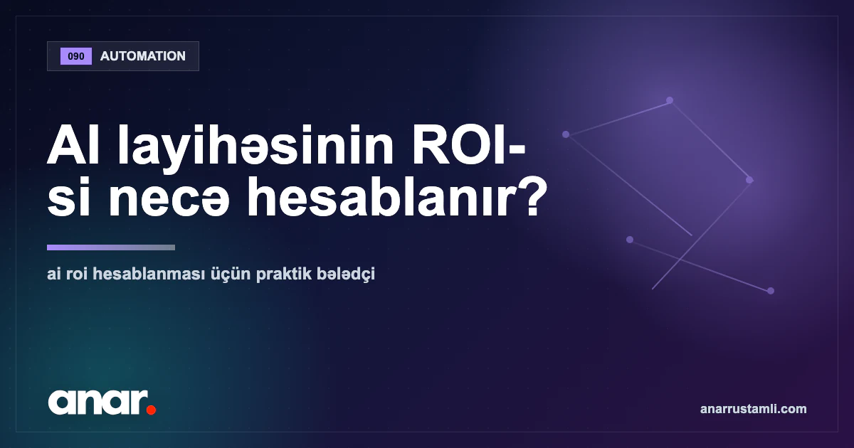 AI layihəsinin ROI-si necə hesablanır? — Anar Rustamli