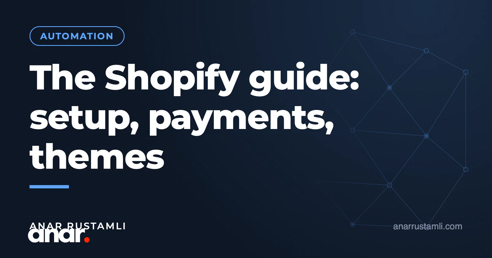 Shopify bələdçisi: qurulum, ödəniş, tema — Anar Rustamli