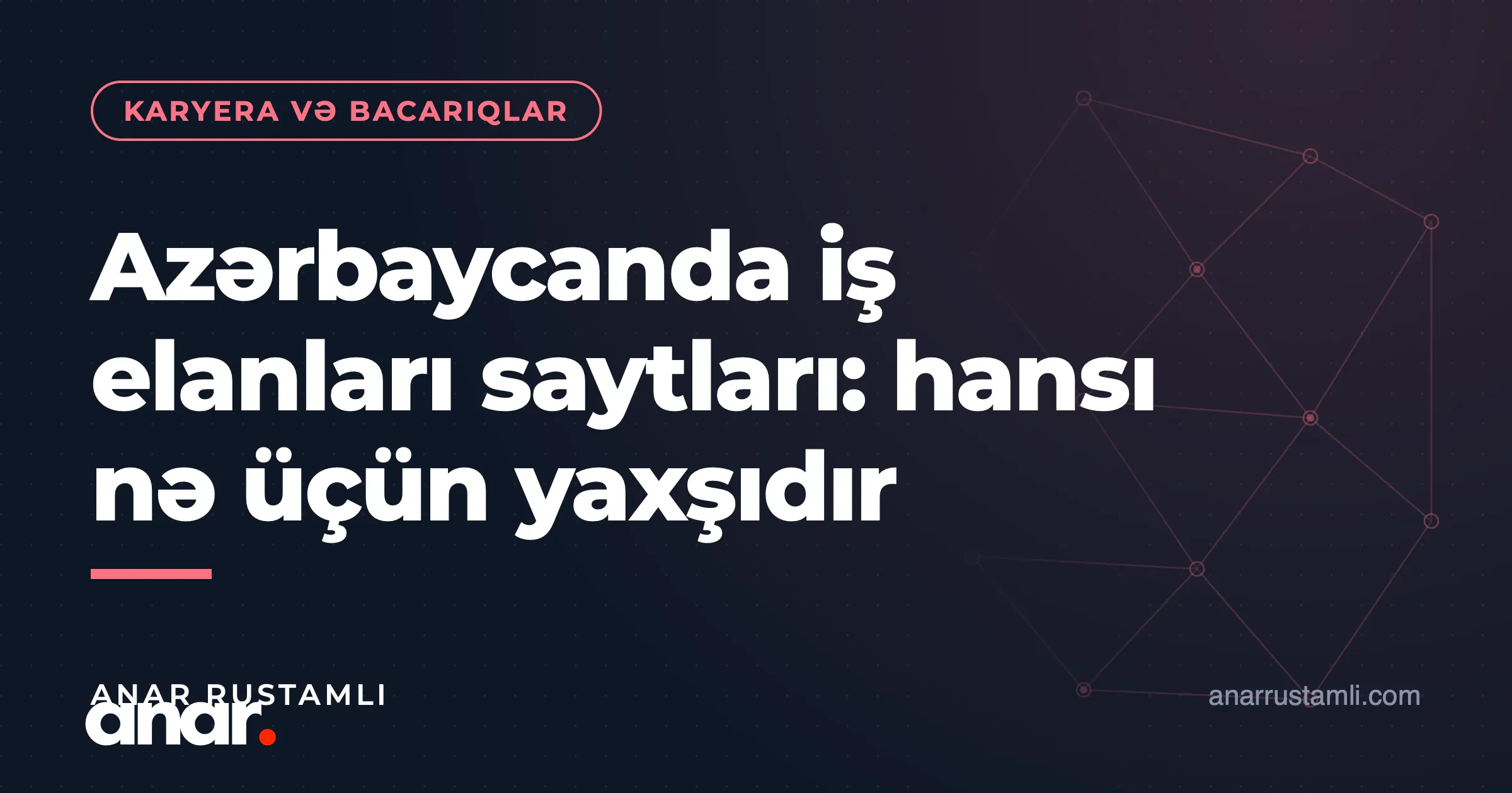 Azərbaycanda iş elanları saytları: hansı nə üçün yaxşıdır — Anar Rustamli