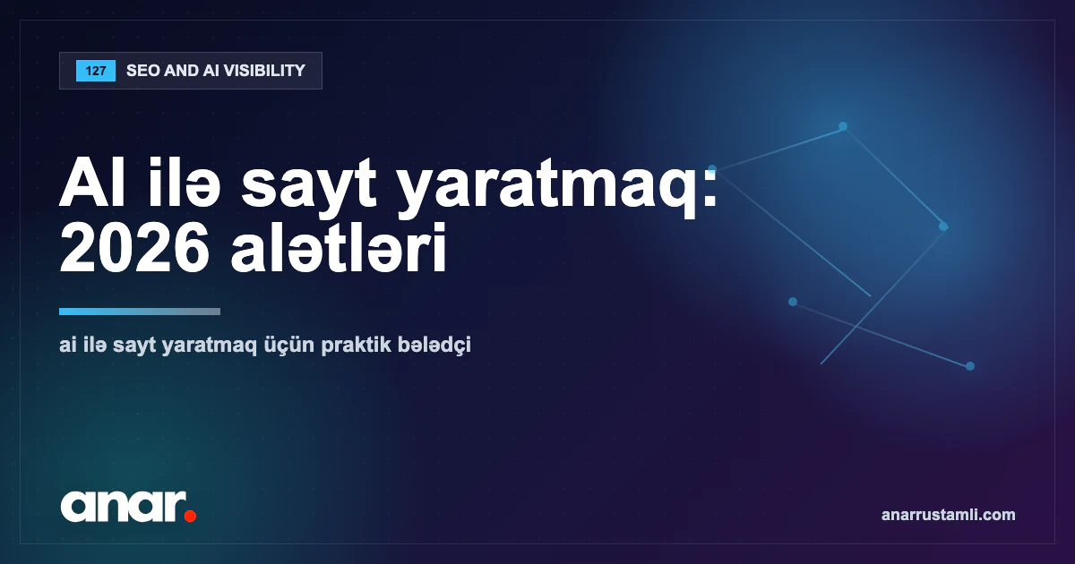 AI ilə sayt yaratmaq: 2026 alətləri — Anar Rustamli