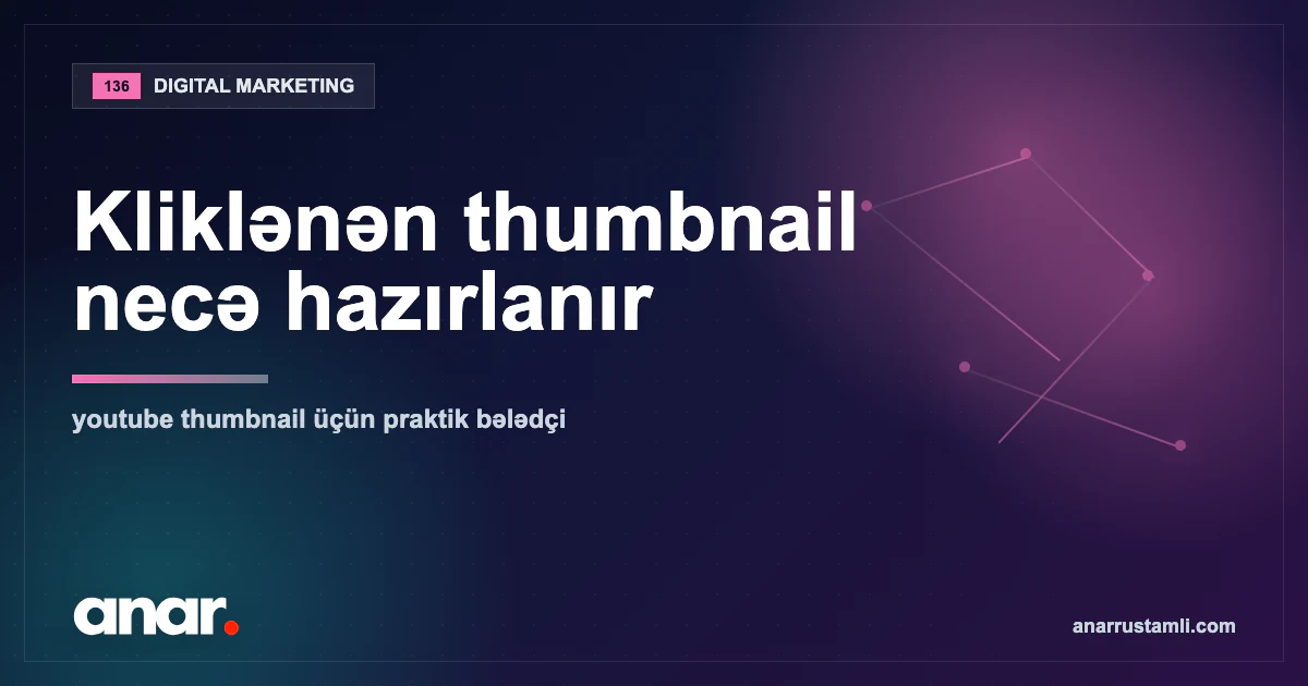 Kliklənən thumbnail necə hazırlanır — Anar Rustamli