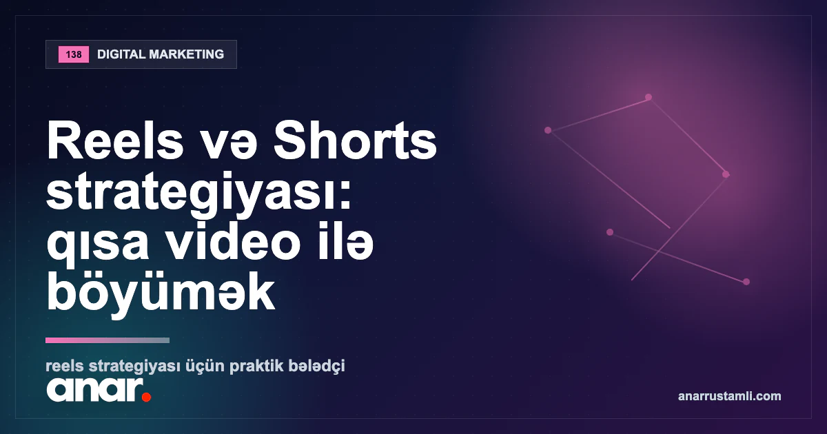 Reels və Shorts strategiyası: qısa video ilə böyümək — Anar Rustamli