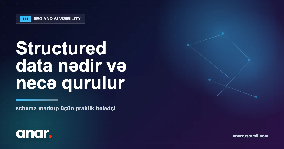 Structured data (schema) nədir və necə qurulur — Anar Rustamli