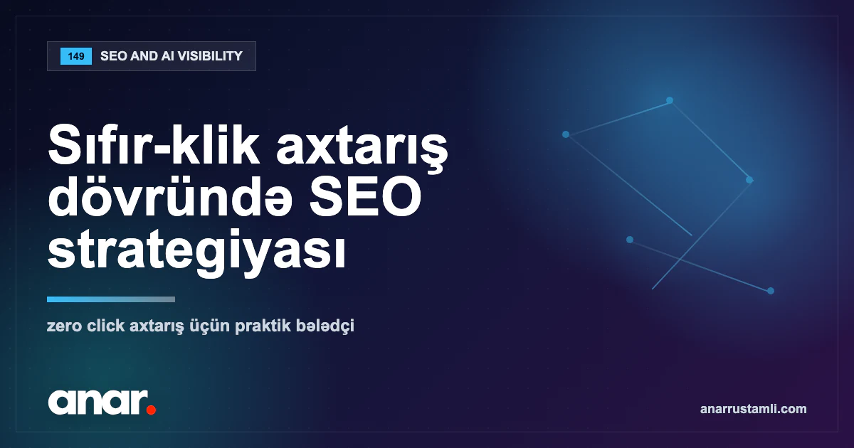 Sıfır-klik axtarış dövründə SEO strategiyası — Anar Rustamli