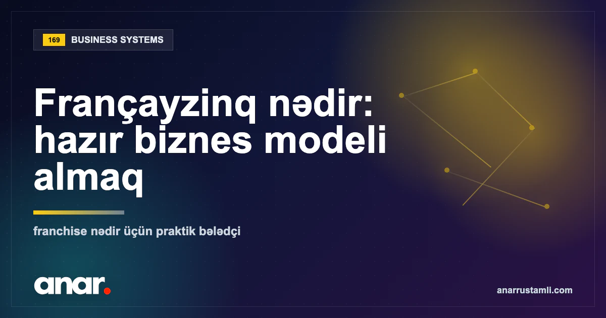 Françayzinq nədir: hazır biznes modeli almaq — Anar Rustamli