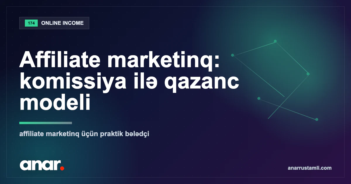 Affiliate marketinq: komissiya ilə qazanc modeli — Anar Rustamli